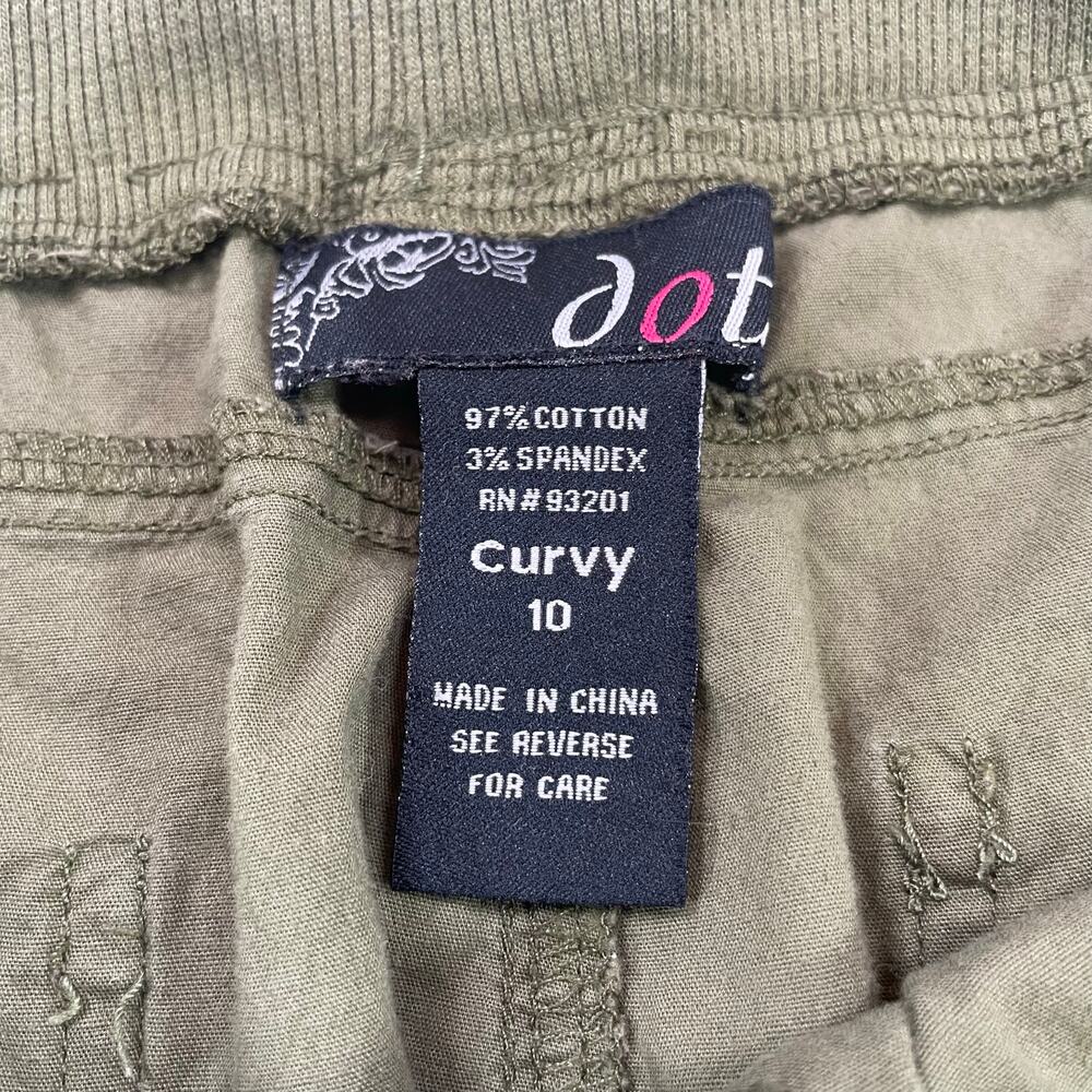 Dots Curvy Olive Green Cargo Crop Pants Womens Size 10 - Picture 3 of 5